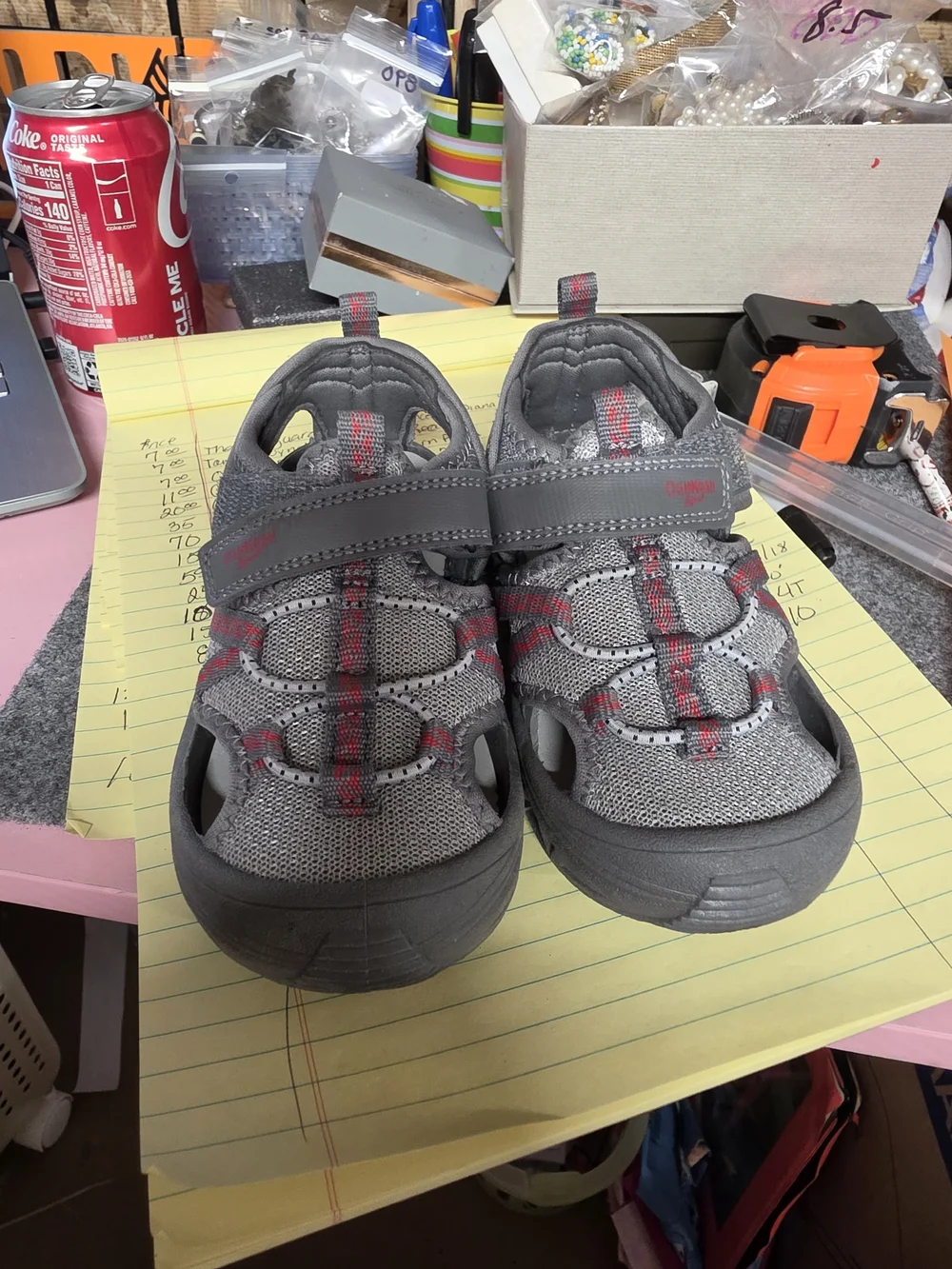 AT-1 OshKosh B'gosh Gray and Red Kids Active Sandals Size 9